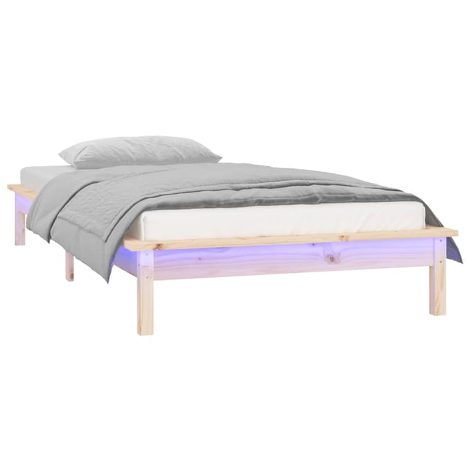 vidaXL - Bedframe - LED - massief - hout - 75x190 - cm