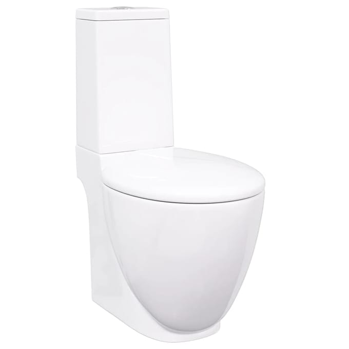 Keramisch Toilet voor Badkamer Ronde Vorm Verticale Afvoer Wit