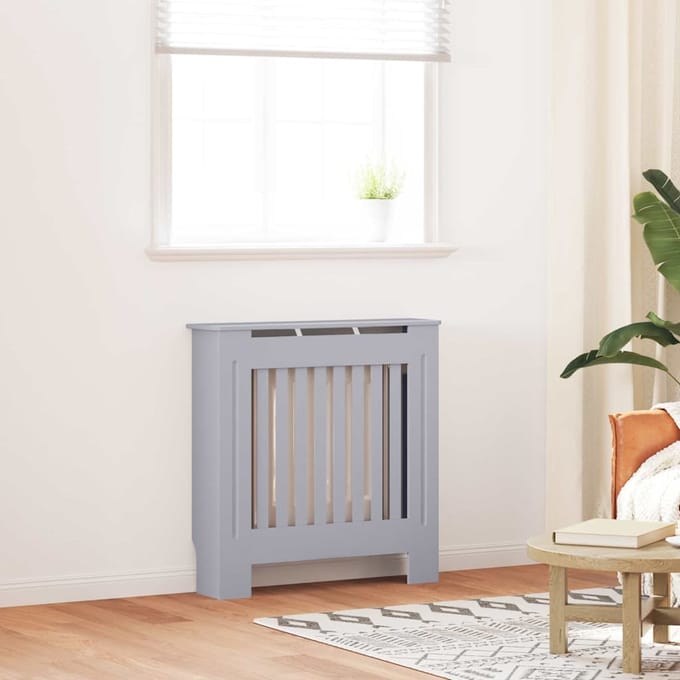 vidaXL Radiatorafdekking Grijs 78 x 19 x 81,5cm Bewerkt hout