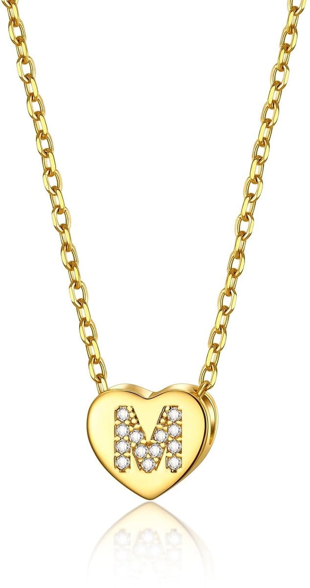 Dailygoods- Hartketting met letters - Gouden Halsketting