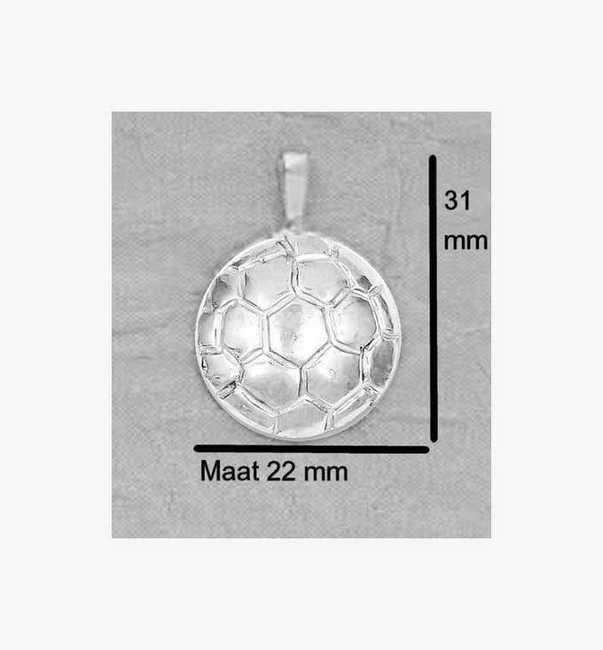 Hetty"S -  Groot Model Zilveren Voetbal Hanger – Handgemaakt van 925 Zilver