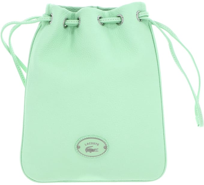 LACOSTE Leren Schoudertas Origin Croc Shoulder Pouch Ash Mintgroen