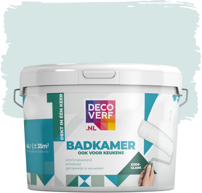 Decoverf badkamer verf ijsblauw, 4L
