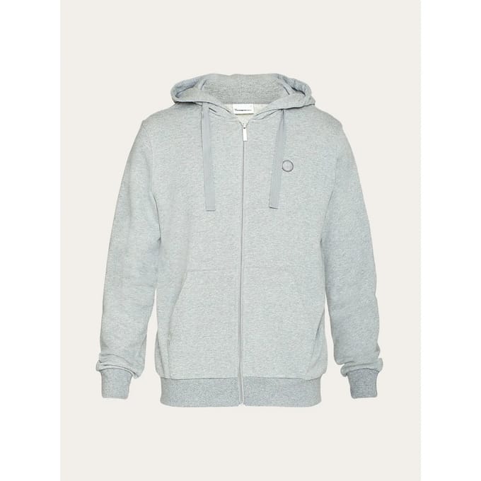 Zip-up hoodie met kangoeroe badge KnowledgeCotton Apparel ASK