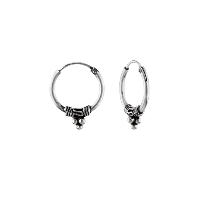Bijoutheek Bali hoop Oorringen zilver (12mm)