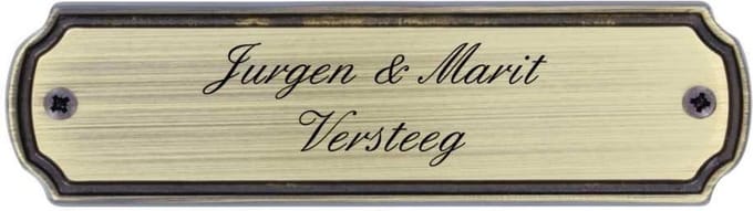 Brons naambord 155 x 42 mm
