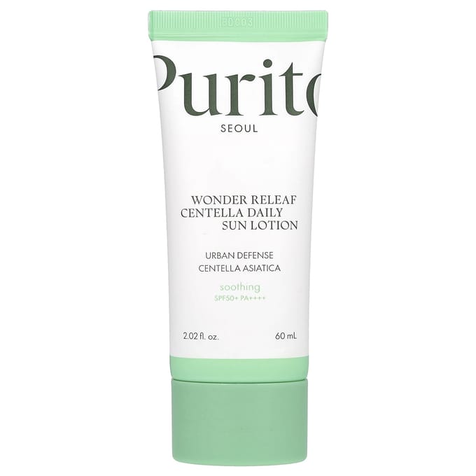 [PURITO] Wonder Releaf Centella Daily Sun Lotion SPF 50+ PA++++ 60ml white