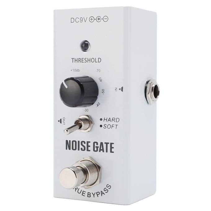 Noise Gate Pedaal voor Puur Geluid 2 Modi Gitaar Ruisonderdrukker Effect Aluminium Legering Behuizing Echt white