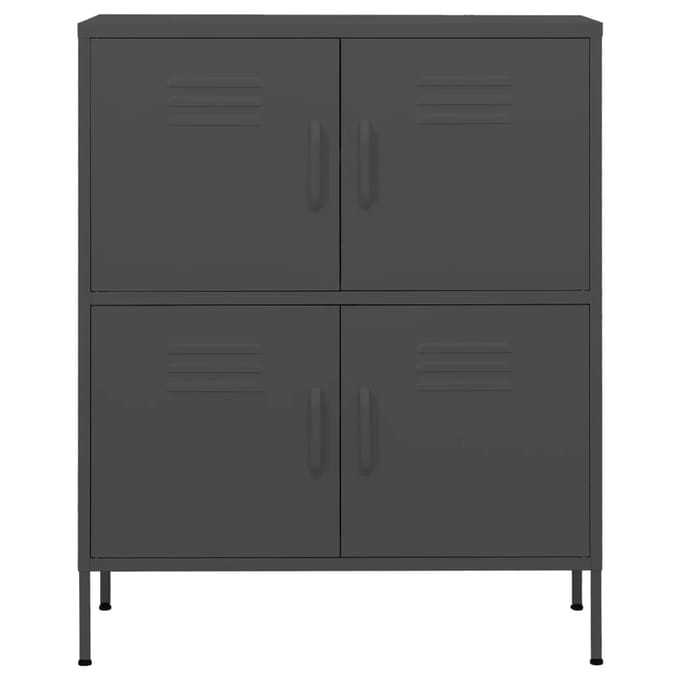 vidaXL - Opbergkast - 80x35x101,5 - cm - staal - antracietkleurig