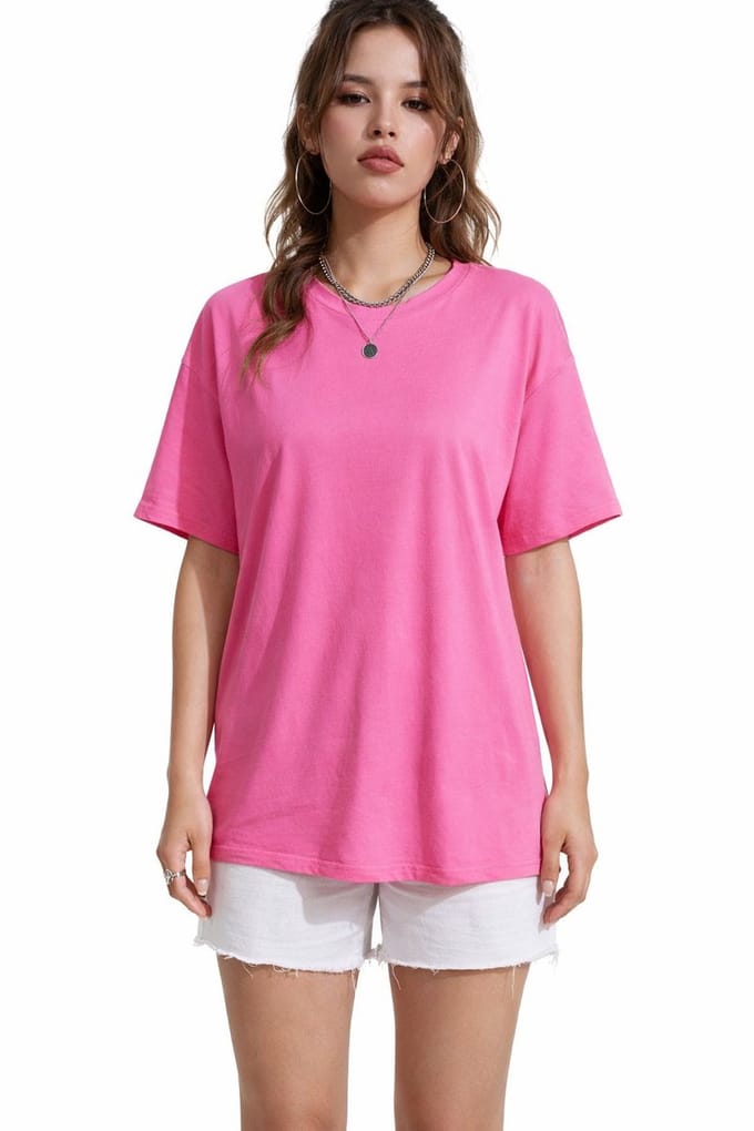 Oversized Dames Shirt Roze - Mode - Fashion - T-shirt - Maat S