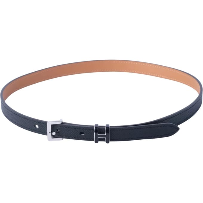 Hermès Pop H riem 15 mm zwart Epsom leer palladium hardware - jaren '20
