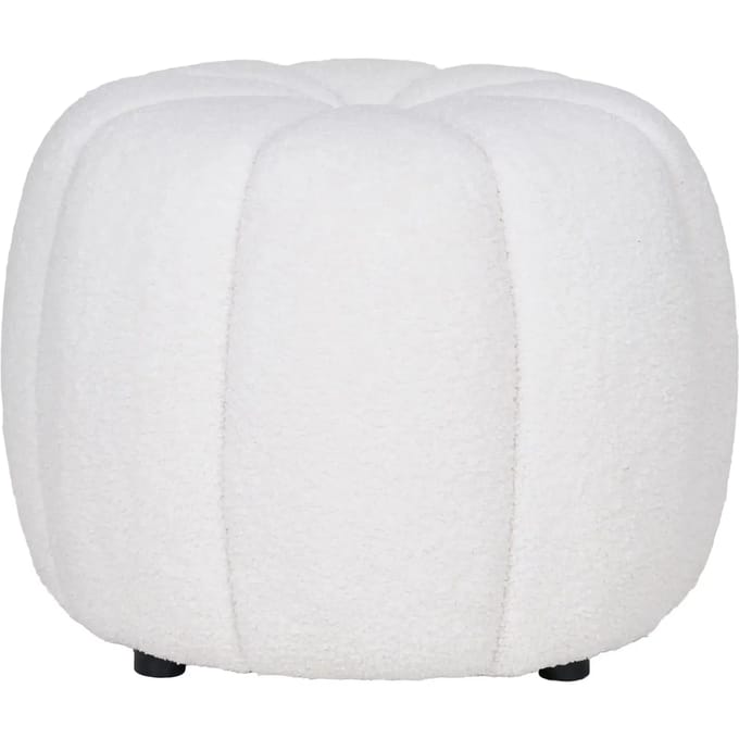 House Nordic Poef Paisley - 48x48x38cm - Off White - Stof