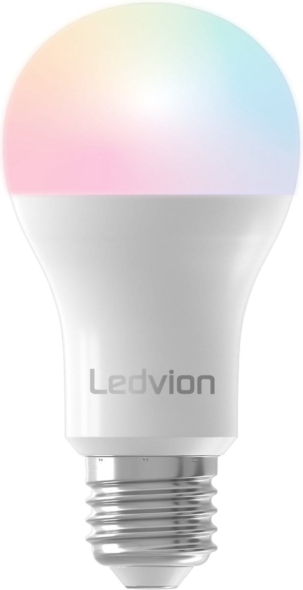 Ledvion - SMART RGB+CCT E27 LED Lamp - 8W - 806L - Dimbaar - Alexa & Google Home
