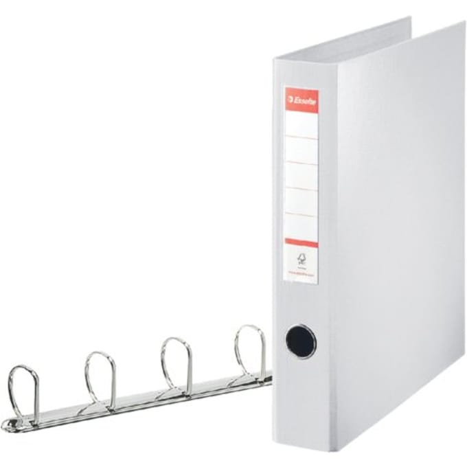Esselte Vivida Standaard Ringband A4 - 4-rings D-mech 40mm - Rugbreedte van 62mm - Wit