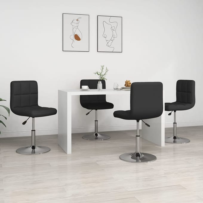 vidaXL - Eetkamerstoelen - 4 - st - kunstleer - zwart