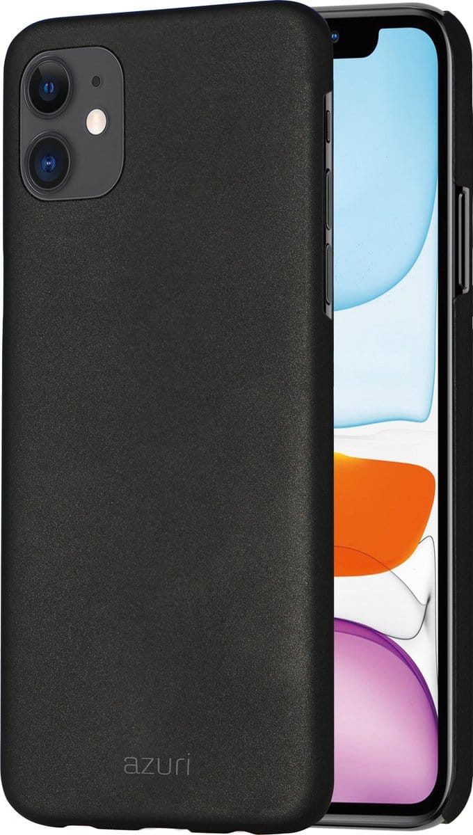 Azuri metallic cover met soft touch coating - Zwart - Voor Apple iPhone XR & Apple iPhone 11