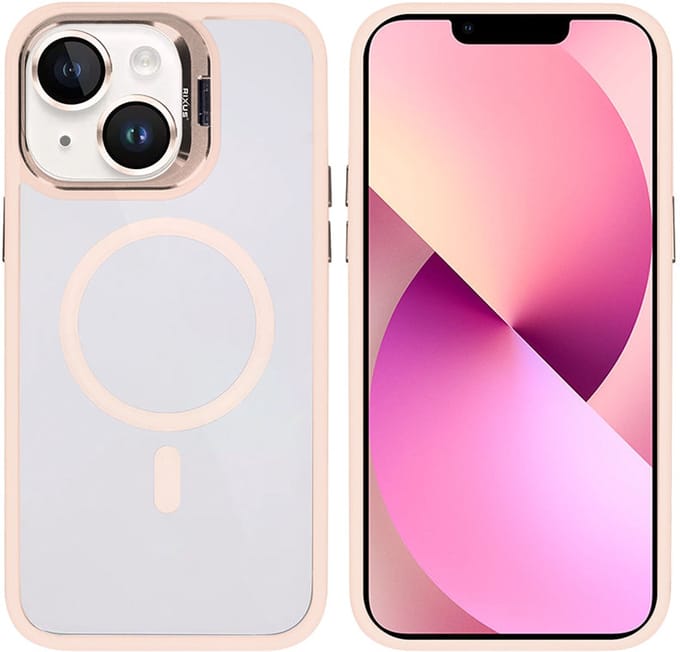 Rixus Classic 03 Case With MagSafe For Apple iPhone 14 Light Pink