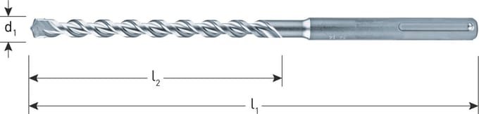 Rotec type 203 hamerboor SDS-max, 2-snijder, Ø 12 x 400 x 540 mm.