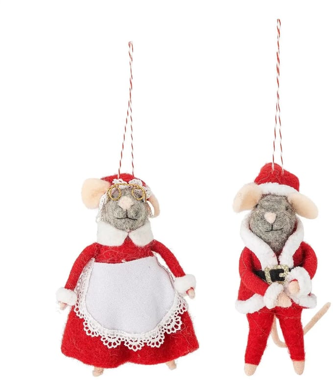 Bloomingville Kerstornament wol rood Peo