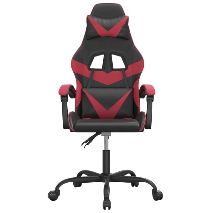 vidaXL - Gamestoel - kunstleer - zwart - en - wijnrood