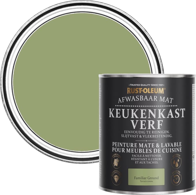 Rust-Oleum Groen Afwasbaar Mat Keukenkastverf - Familiar Ground 750ml