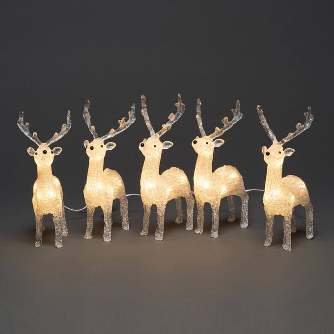 Konstsmide Christmas LED lichtfiguren rendier voor buiten, setE van 5