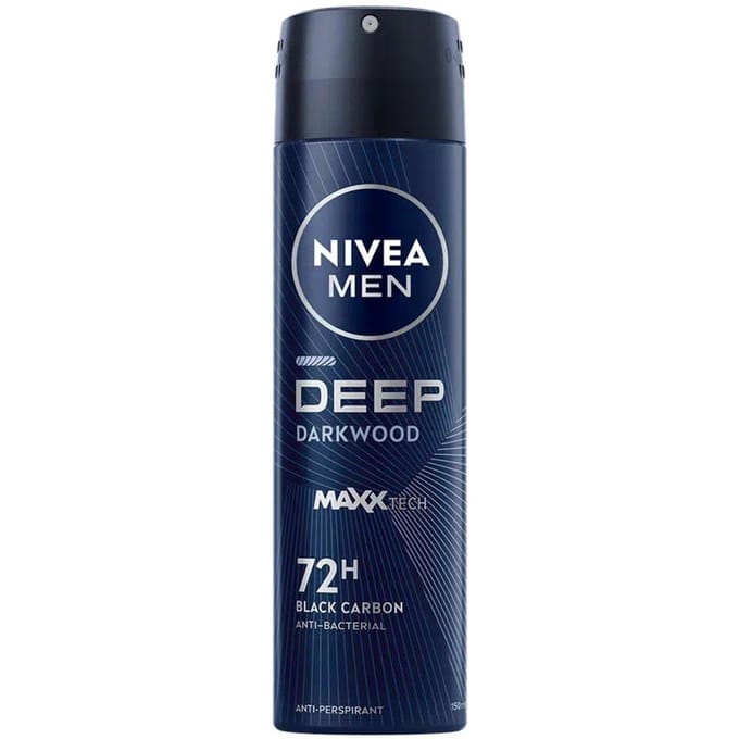 Nivea Men Deep Darkwood Antiperspirant Mannen Spray Met Kool 72H 150Ml