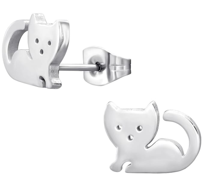 CS Joy - Kat poes oorbellen - Chirurgisch staal - 11 x 8 mm
