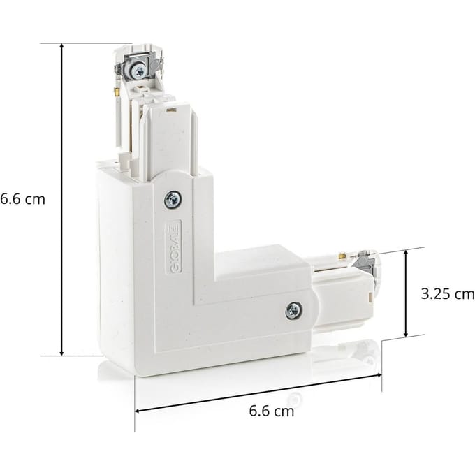 GLOBAL Hoekverbinder Noa, aardedraad binnen, wit