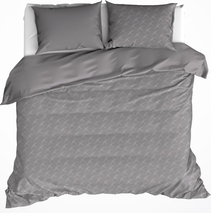 De Witte Lietaer Dekbedovertrek Birds Grey - Lits Jumeaux - 240 x 220 cm - Flanel