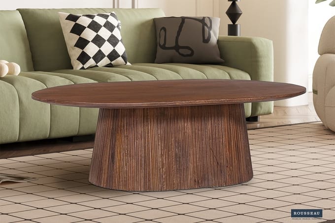 Salontafel 'Miguel' 120 cm Ovaal Mango Hout Lichtbruin
