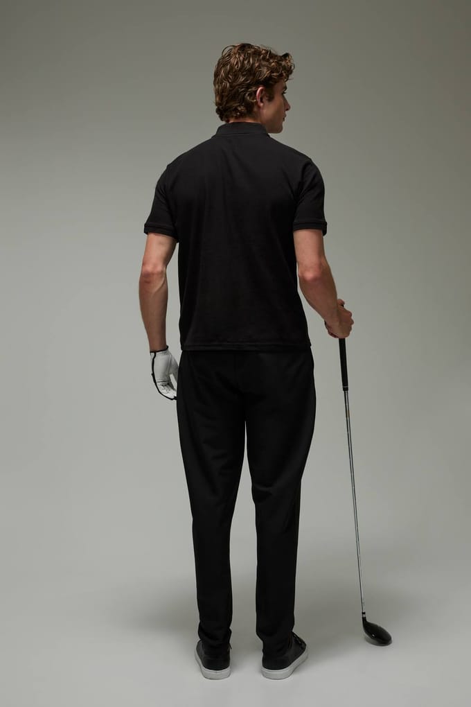 Heren Actieve Tapered Fit Golfbroek Met Pintuck | Black | Size Medium