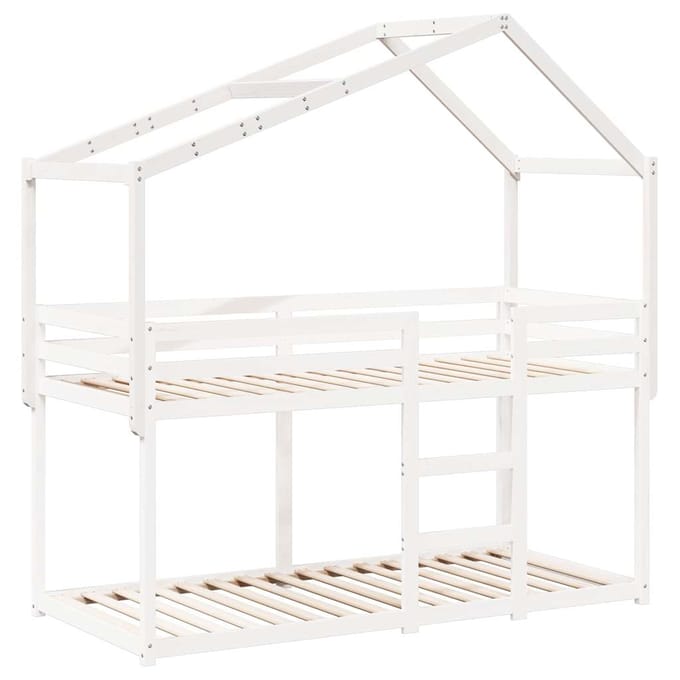 vidaXL - Kinderbedhuisje - 203x95,5x142 - cm - massief - grenenhout - wit