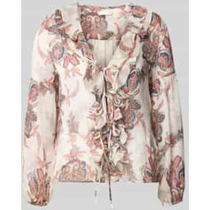 regular fit blouse met ruches model 'Emy'