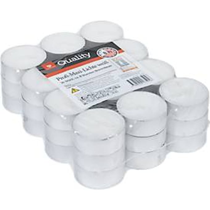 Professionele maxi lampjes, wit, 36 stuks, brandtijd ca. 8 uur