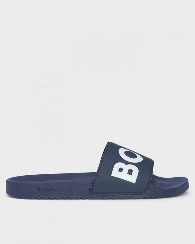BOSS Orange Aryeh Herenslippers van Italiaanse Maak met Groot Logo Detail
