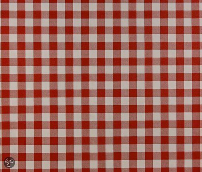 Dutch Wallcoverings Papierbehang - Ruitje - Rood/wit