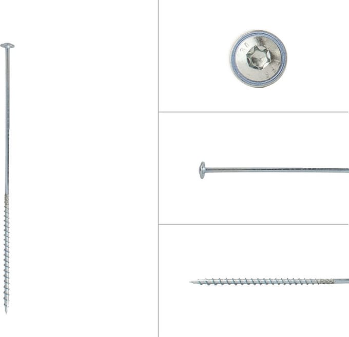 Wovar Tellerkopschroeven Verzinkt 6.0 x 260 mm Torx 30 | Doos 50 Stuks