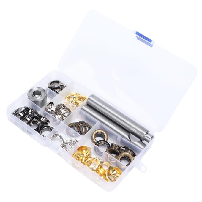 Kit d'outils à œillets 12 mm Grands œillets métalliques galvanisés Ensemble d'outils Décoration d'artisanat Équipement de bureau gray