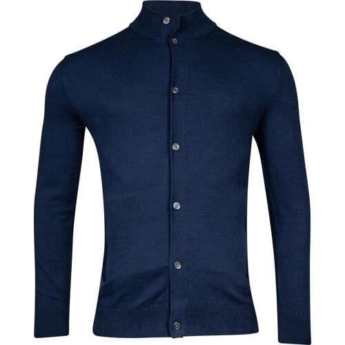 Baileys Vest Pima Cotton Buttons Single Knit Dark Blue / male