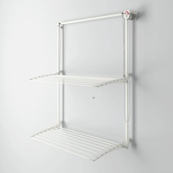 Foxydry Wall Plus 152 cm White - wanddroogrek -bediening rechts- 152 x 52 x 137 cm
