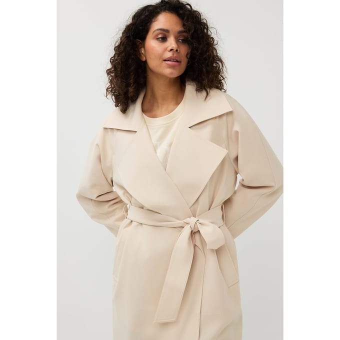 EsQualo Coat Long Basic Sand Taglia: 40 | Trench Outlet | Donna | Marrone