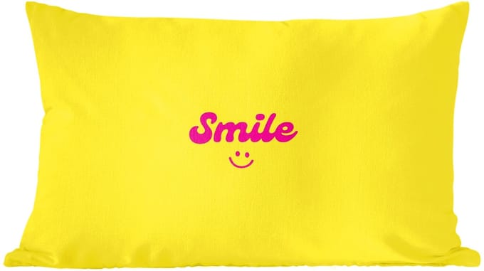 Sierkussens - Kussentjes Woonkamer - 60x40 cm - Smile - Geel - Roze