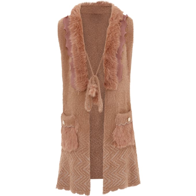 Faina Vest Dames Donkerroze roségoud
