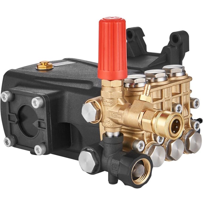 Pompe Haute Pression, Arbre de 25,4 mm, Plongeur Triplex Horizontal, 4400 PSI, 4 GPM, Kit de Pompes de Laveuse à Pression de Remplacement, Pompe pour Laveur de Pièces, Compatible