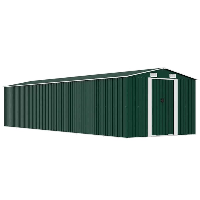 vidaXL - Tuinschuur - 257x779x181 - cm - gegalvaniseerd - staal - groen