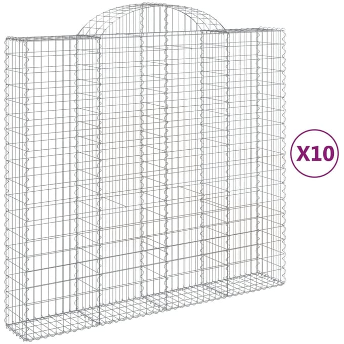 vidaXL - Schanskorven - 10 - st - gewelfd - 200x50x180/200 - cm - ijzer