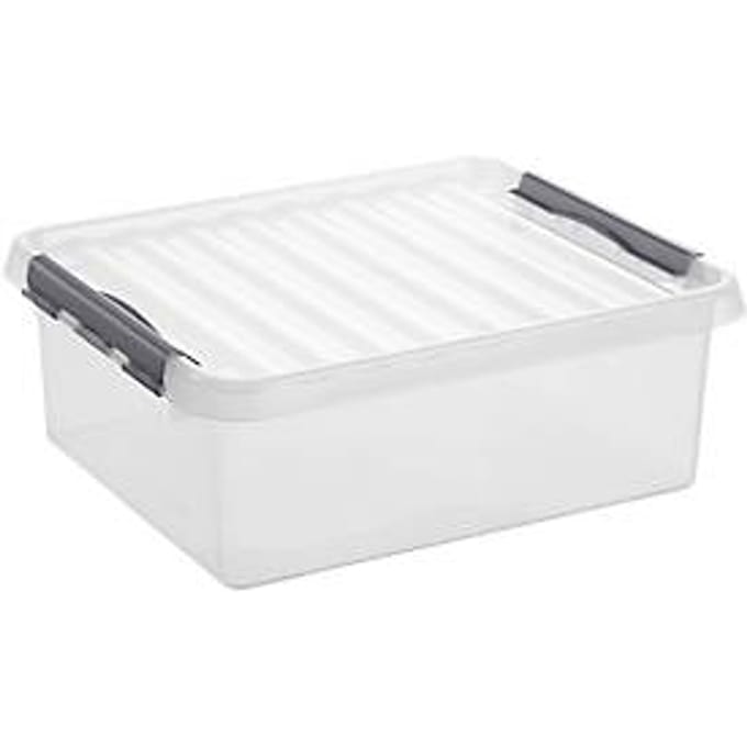 Opbergdoos Sunware Q-line - deksel - sluitclips - L 500 x B 400 x H 180 mm - 25 l
