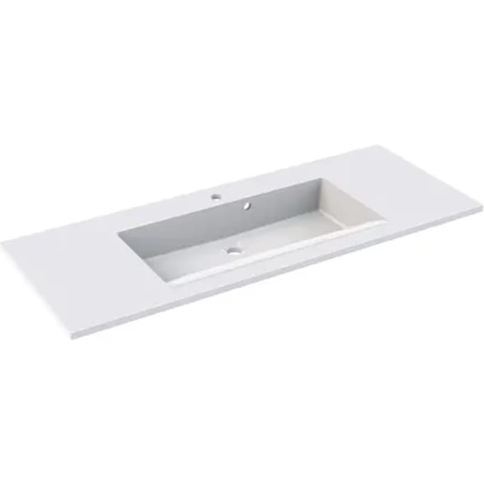 Allibert Enkele Wastafel Slide - Polybeton - Glanzend - Wit - 100,2cm