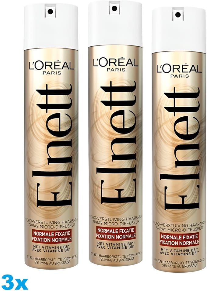 L'Oréal Elnett - Normale Fixatie Haarspray - 3 x 300ml